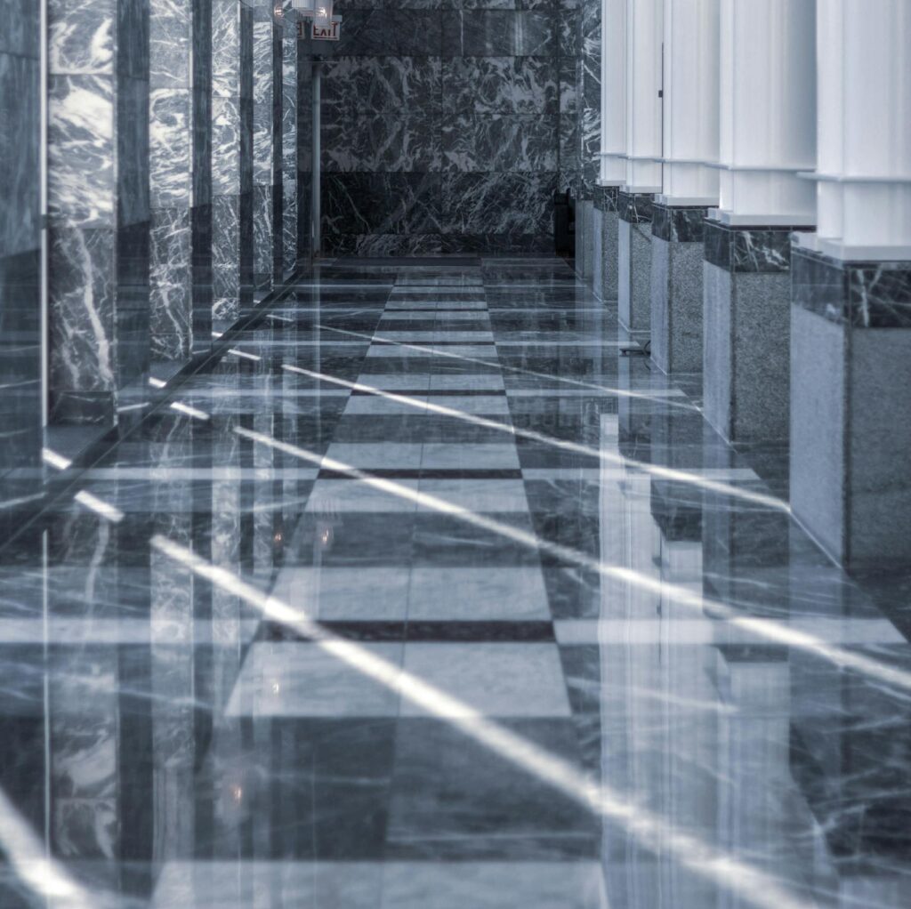 Marble Tiles Near Columns