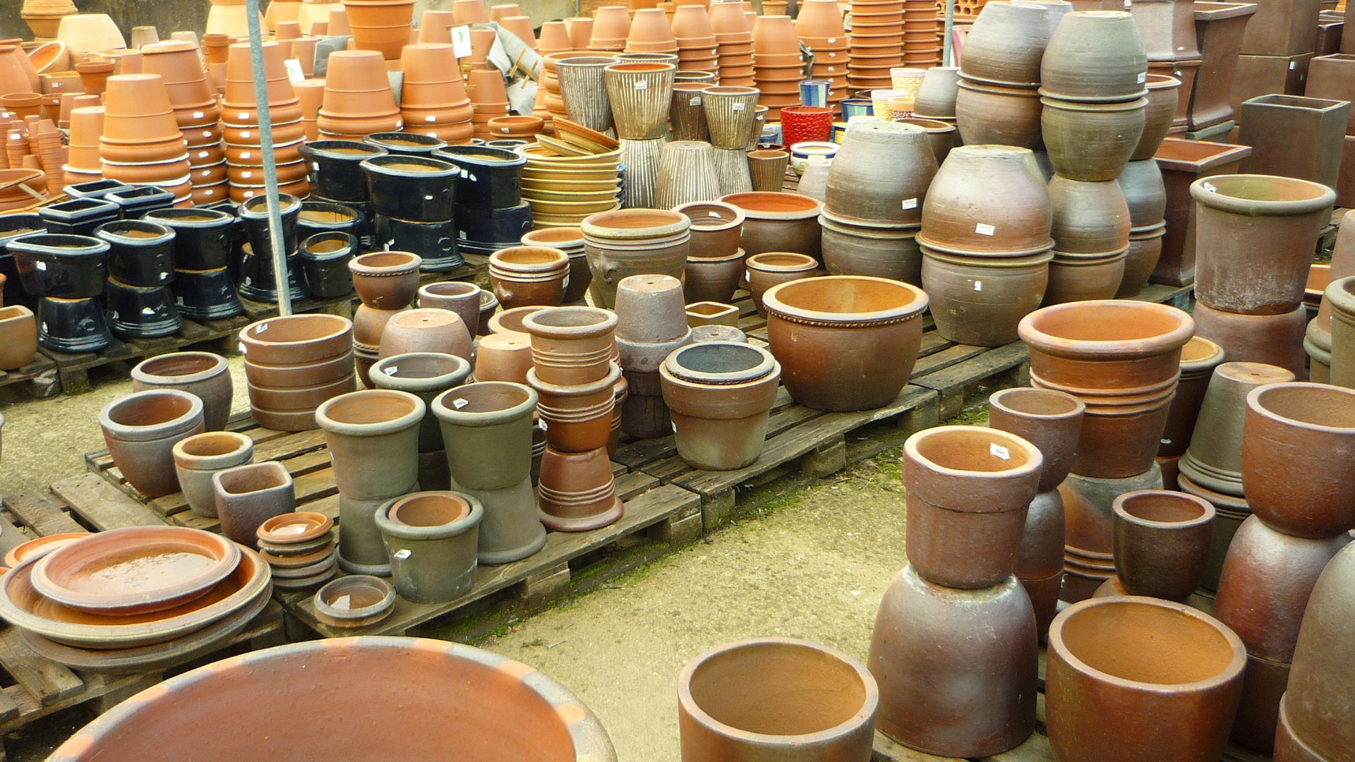 image showing pots and planters shop with various designs and shapes of pots and planters for indoor plants